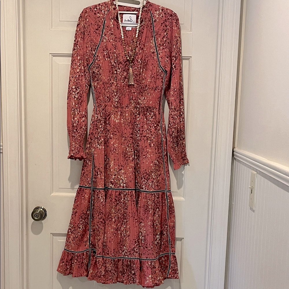 Sam Edelman Pink Floral Long Sleeve Dress